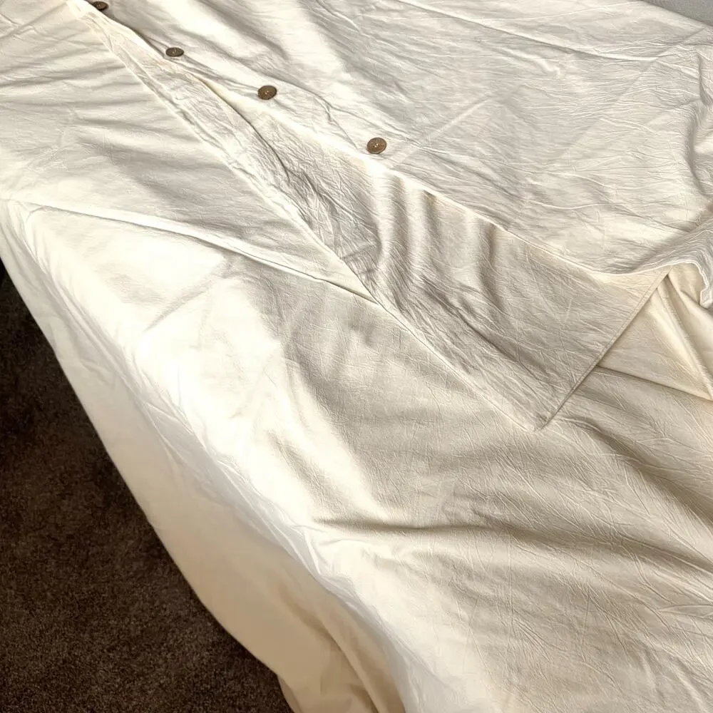 Bedsure Beige King Duvet Cover 100% Cotton Button Closure Minimalist Hygge EUC